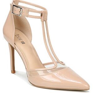 Bar III nude T strap pumps